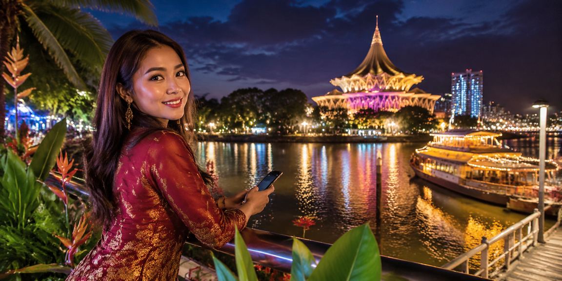 Pengguna Malaysia di Kuching mengakses pertaruhan sukan koitoto melalui mudah alih