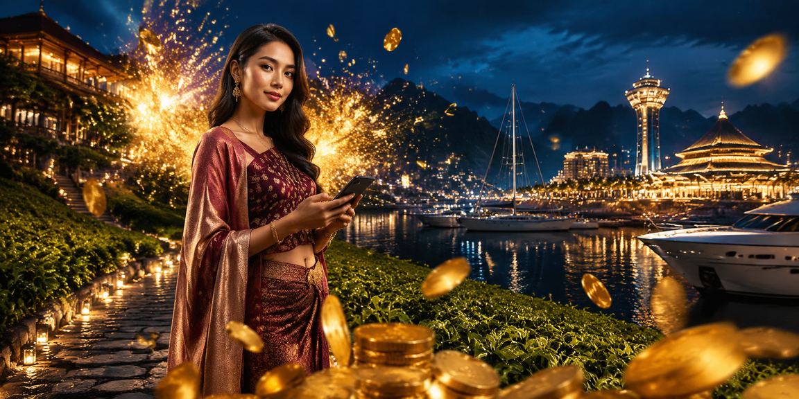 Pengguna Langkawi bermain Baccarat meja langsung koitoto dari telefon bimbit di tepi pantai