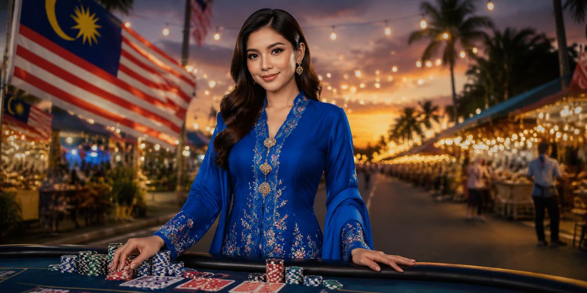 Pemain Malaysia dalam pakaian baju kurung menikmati permainan Poker koitoto dengan selamat
